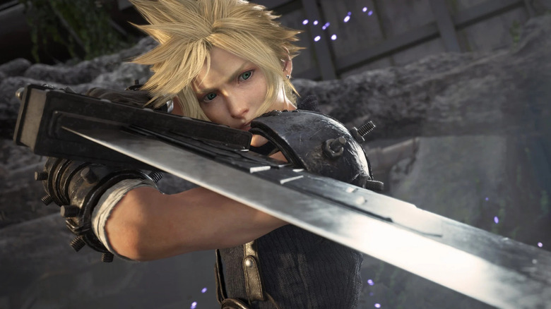 Cloud Strife readies his Buster Sword in Final Fantasy VII Rebirth