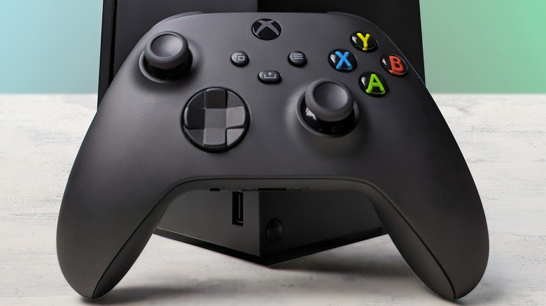 Xbox Series X with its controller 