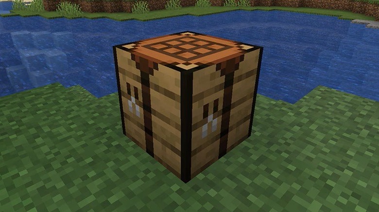 A Minecraft crafting table