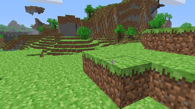 A wide view of a Minecraft world during the day
