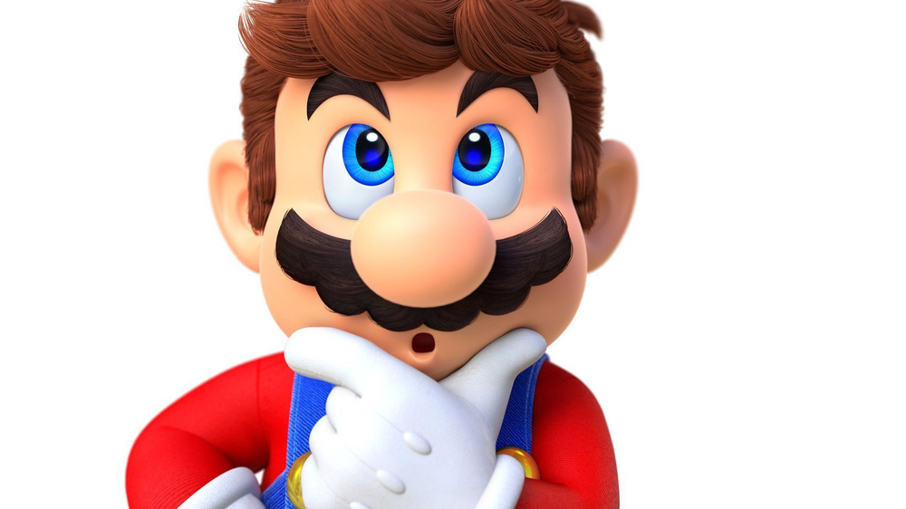 Hatless Mario thinking