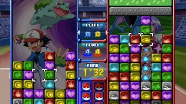 Ash versus Gary in Pokemon Puzzle League