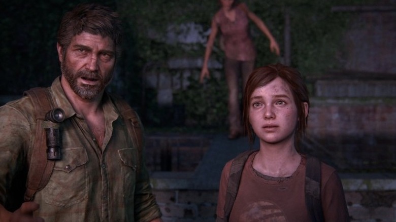 Joel and Ellie looking concerned