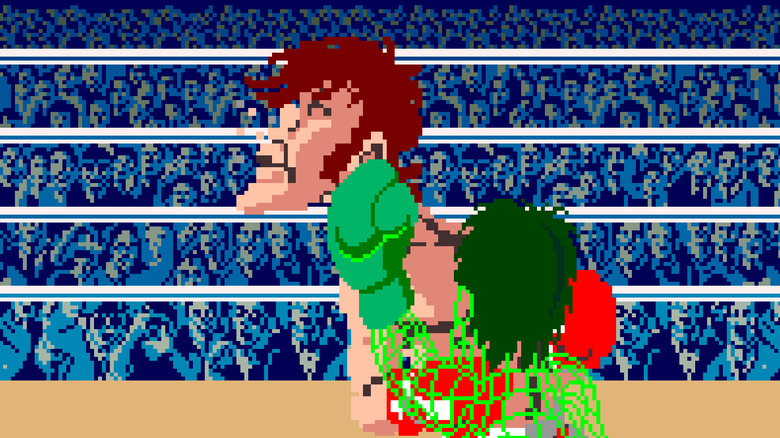 Little Mac punches Glass Joe in Super Punch-Out!!