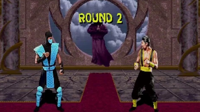 Sub-Zero and Shang Tsung confront each other in Mortal Kombat II