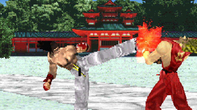 Kazuya kicks Paul in Tekken