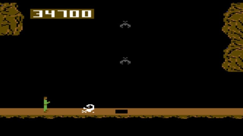 Pitfall Harry approaches a scorpion in Pitfall II: Lost Caverns