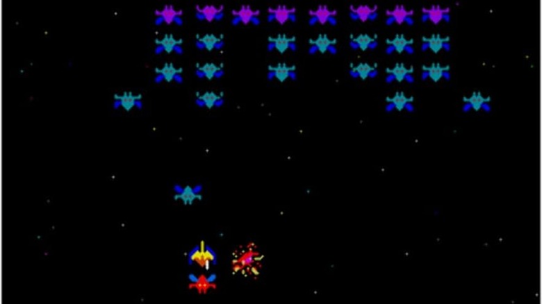 Enemies break formation and attack in Galaxian