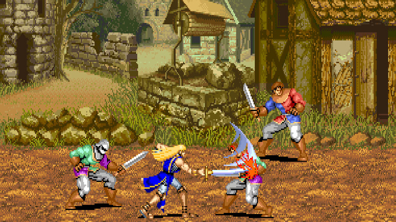 Lancelot slashes an enemy soldier in Knights of the Round