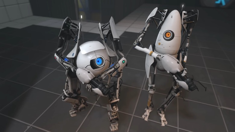 Atlas and P-Body in Portal 2's co-op trailer