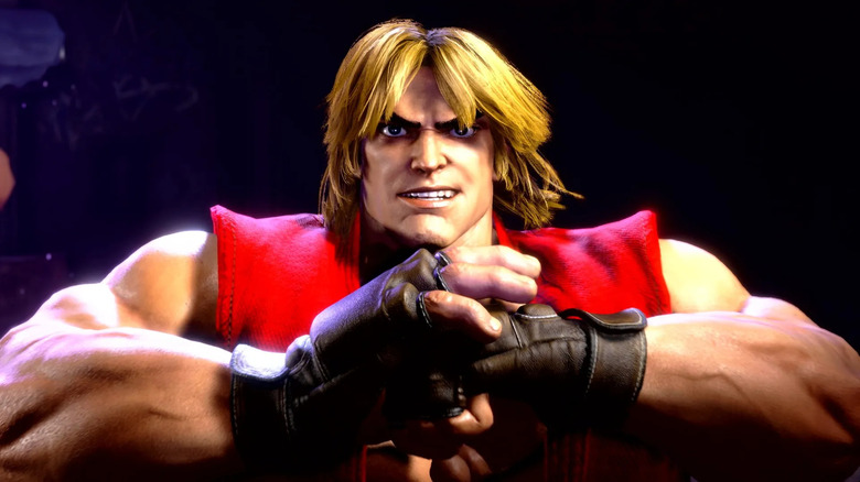 Ken Masters grabs one of his fists in Street Fighter 6