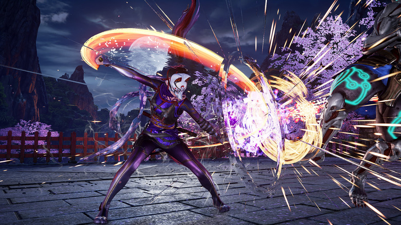 Kunimitsu unleashes a vibrant energy attack in Tekken 7
