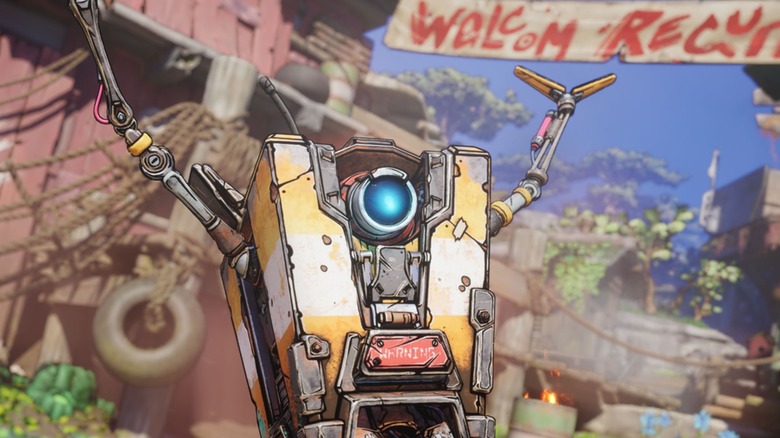 Claptrap raising his arms in Borderlands 4