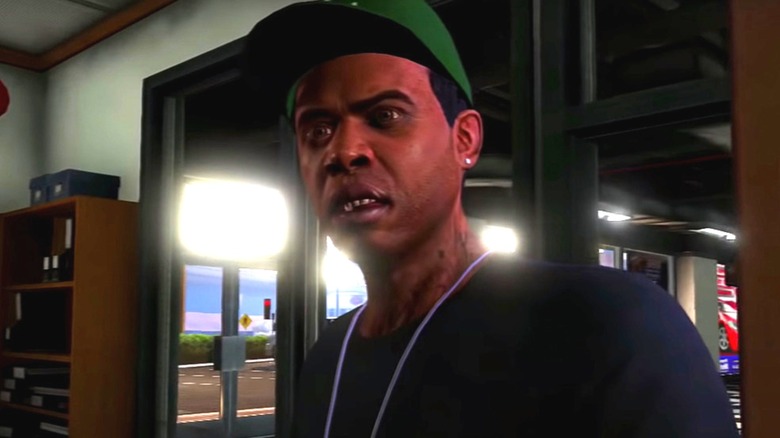 Lamar Davis wearing a green hat in GTA V