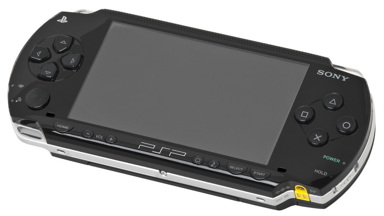 A PlayStation Portable sits on a white background