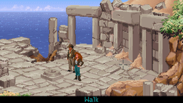 Indiana Jones and Sophia Hapwood explore ancient ruins in Indiana Jones and the Fate of Atlantis