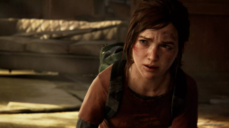 Ellie looks up incredulously in The Last of Us