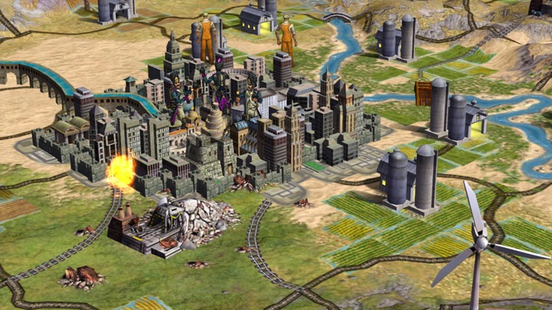 View of a city in Civilization IV