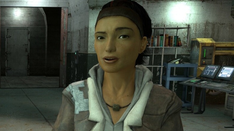 Alyx Vance cocking an eyebrow in Half-Life 2
