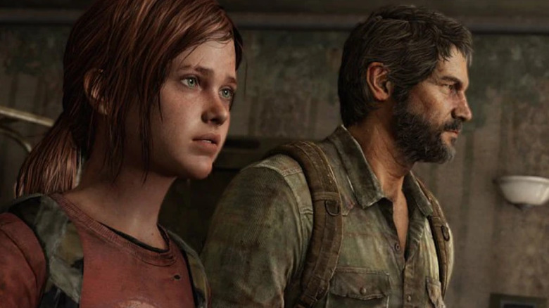 Ellie and Joel Miller stand next to each other in The Last of Us