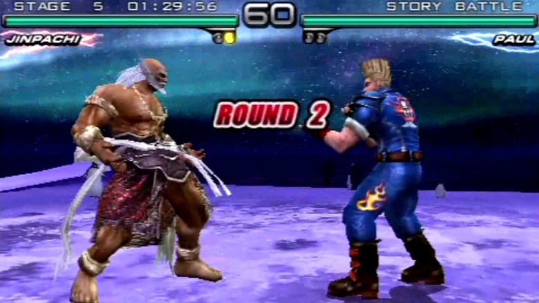 Jinpachi faces Paul in "Tekken 5: Dark Resurrection" (2006)