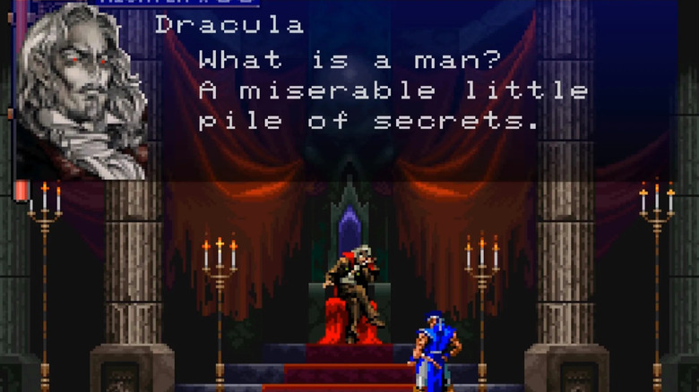 Dracula taunts Richter Belmont in Castlevania: Symphony of the Night