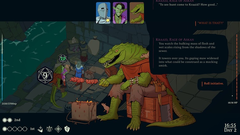 Dialogue and skill check screen in Esoteric Ebb