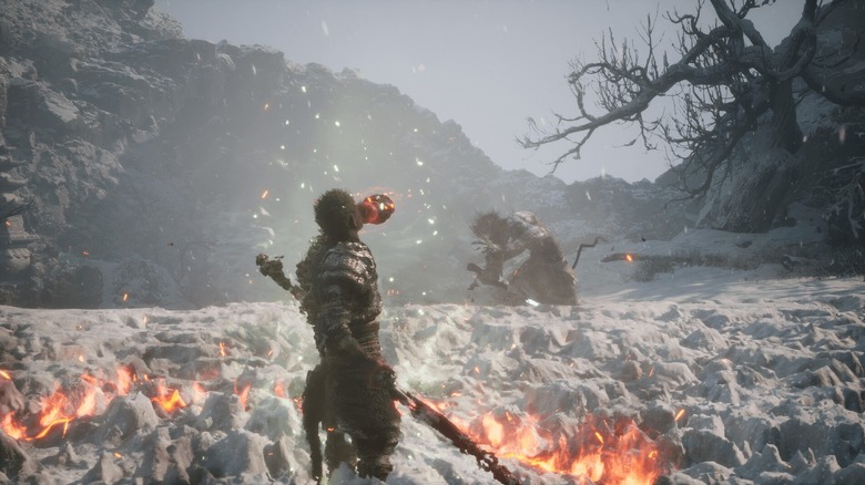 Monkey drinking a potion in Black Myth: Wukong