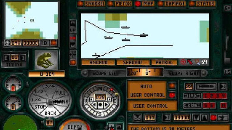 A monitor displays a convoy of ships in Wolfpack