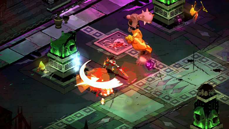 Zagreus slashes incoming enemies in Hades