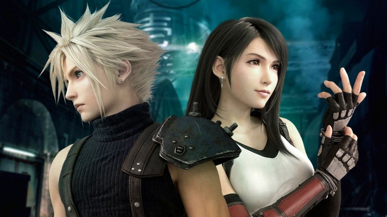 Cloud and Tifa on the cover art for the Final Fantasy VII remake