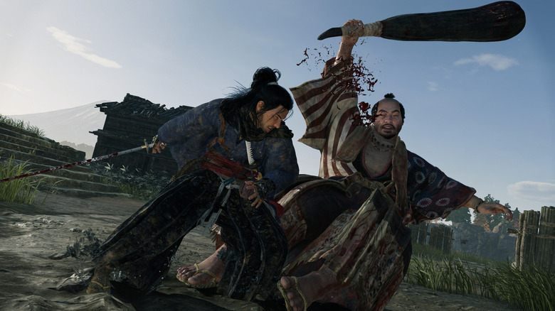 A Blade Twin strikes down an enemy with his sword in "Rise of the Rōnin" (2024)