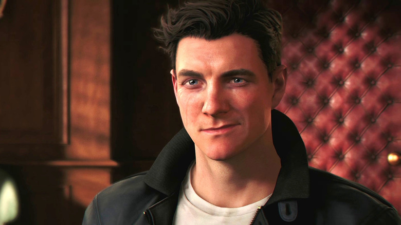 James Bond smirks in M's office in 007 First Light