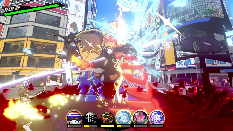 Party fighting an enemy in The World Ends With You