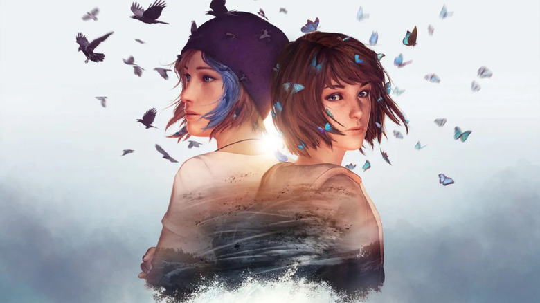 Chloe Price and Max Caulfield stand back-to-back on the cover art for Life Is Strange Remastered