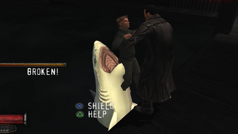 The Punisher feeding a bad guy to a shark. Yeah, you can do that in this game.