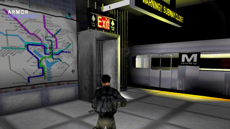 Gabe Logan stands in a DC Metro station in Syphon Filter