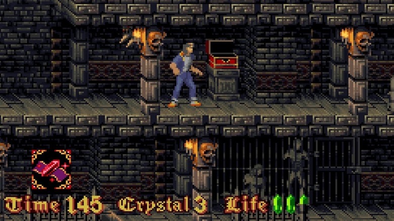 Kyle next to a chest in a castle in Nosferatu