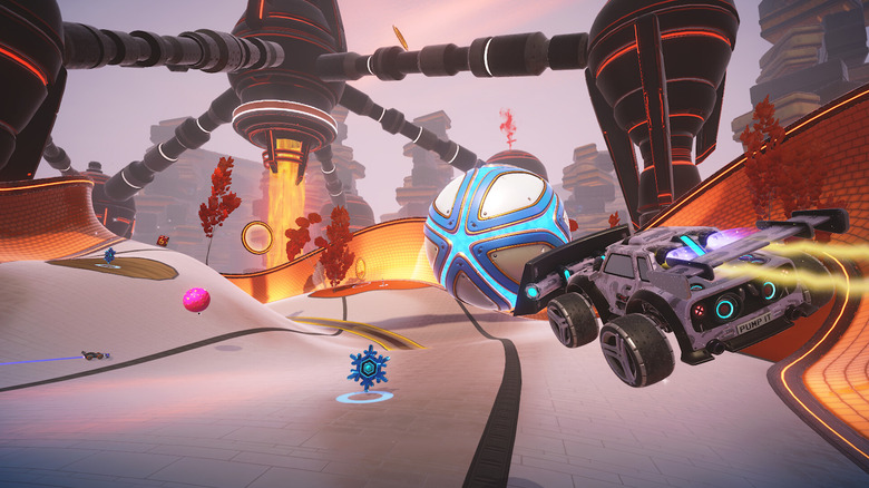 A player in Turbo Golf Racing hitting the ball near a hole