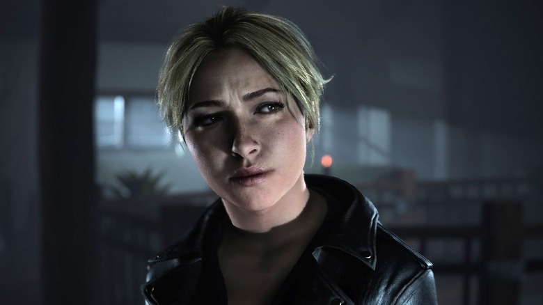 Sam Giddings looks warily as she enters the lodge in Until Dawn