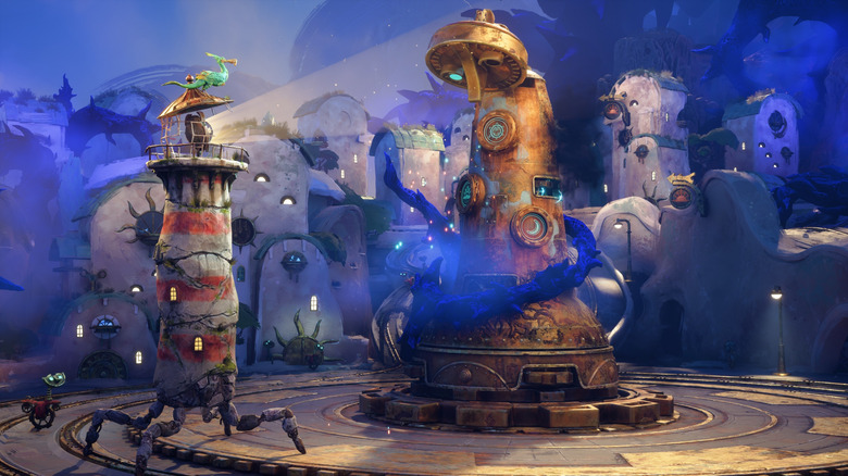 Twig, mounted on the lighthouse, approaches a shrine in "Keeper"