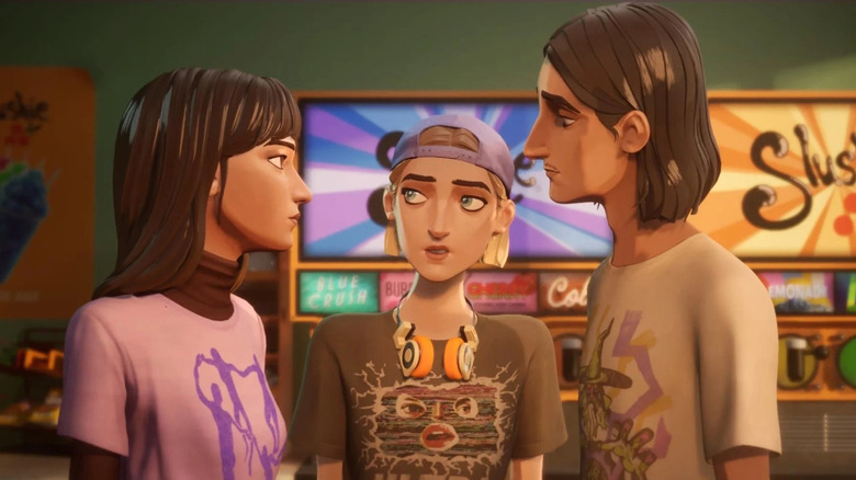 Three teenagers in a store in Mixtape