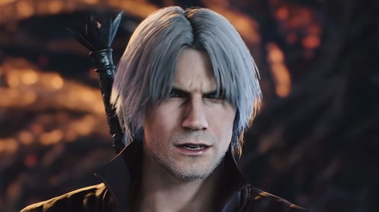 Dante speaks testily in "Devil May Cry 5" (2019)