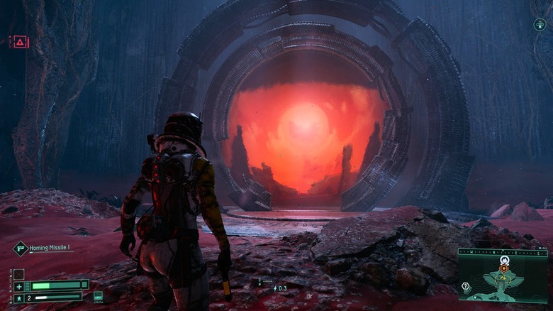 Selene exploring Atropos in Returnal