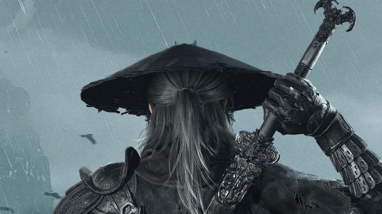 Soul reaches for the sword on his back on the cover art for Phantom Blade Zero