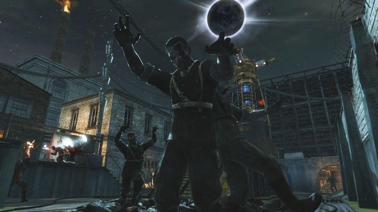 Nazi zombies rise under an eclipsed moon in Call of Duty: World at War
