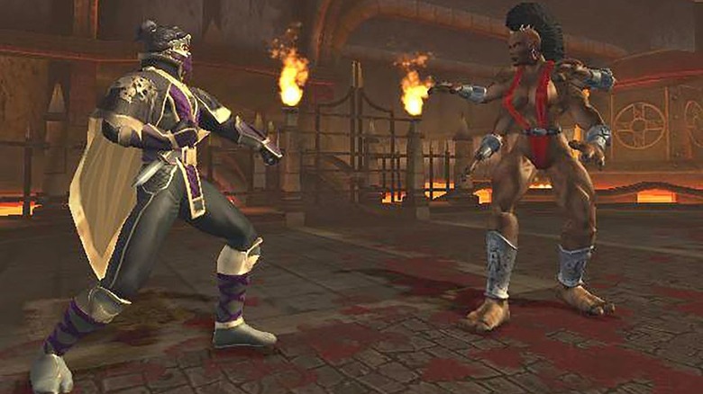 Rain faces Sheeva in Mortal Kombat: Armageddon