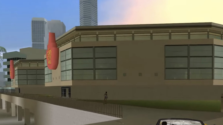 The North Point Mall is seen from the outside in Grand Theft Auto Vice City