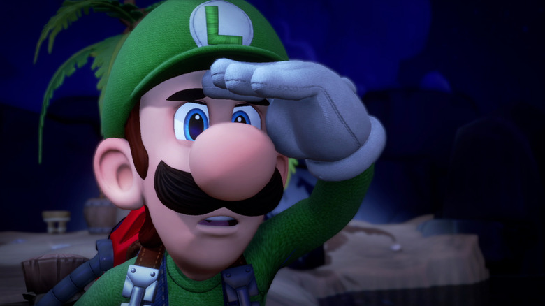Luigi stares intently in Luigi's Mansion 3
