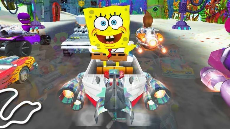 SpongeBob preparing to race in "Nicktoons Nitro"